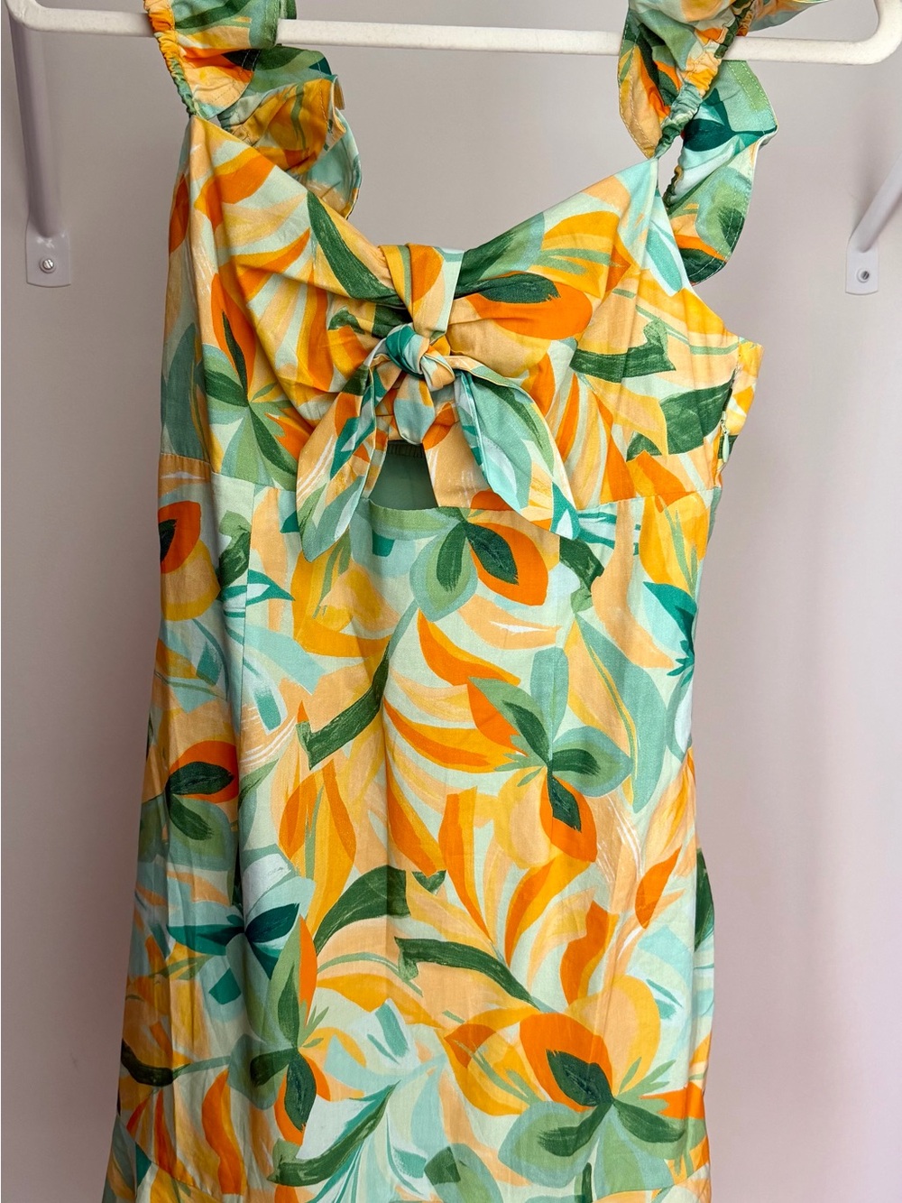 MINKPINK Multicolor Floral Tie-Front Strapless Sundress